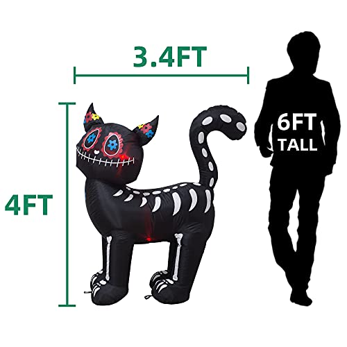 4ft Halloween Inflatable Black Cat with LED Lights - Outdoor Indoor Decor - Variation of THIS listing
