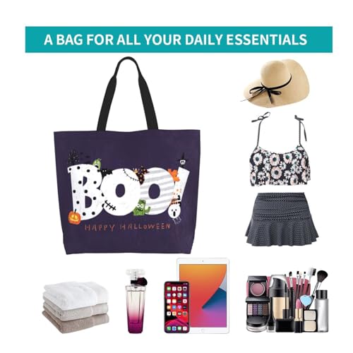 Large Reusable Halloween Tote Bag for Women - One Size / Tote 2