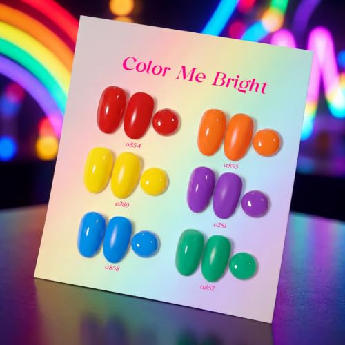 Beetles Halloween Gel Polish Set - Rainbow Flag Neon Colors, Variation B - Neon | Rainbow Flag
