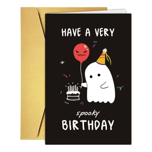 Funny Haunted Ghost Birthday Card for Him Her - Variation #5