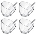 Clear Plastic Serving Bowls with Scoops Set - 35 oz, 8 Pieces for Parties & Food Display