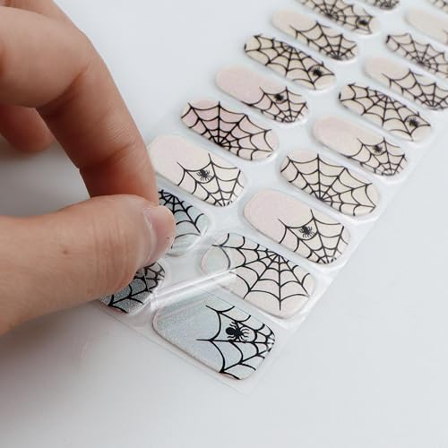 Semi Cured Gel Nail Strips Halloween Nail Art Stickers - Long Lasting