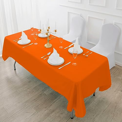 Waterproof Rectangle Tablecloth 2 Pack 90x156 Inch - Stain & Wrinkle Resistant Polyester - Orange Variation