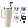 Halloween Silicone Straw Cover Cap for Stanley Cup - Multicolor-1, Reusable Dust-Proof 4-Pack