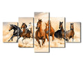 Running Horses Canvas Wall Art - 60x32 Inches Modern Landscape Prints - Framed & Ready to Hang - Variation of Artwork-15