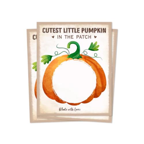 Kids First Halloween Pumpkin Handprint Craft Sign - Set of 8 - Fall Kids Art Keepsakes with Variation: Cutest Pumpkin Card