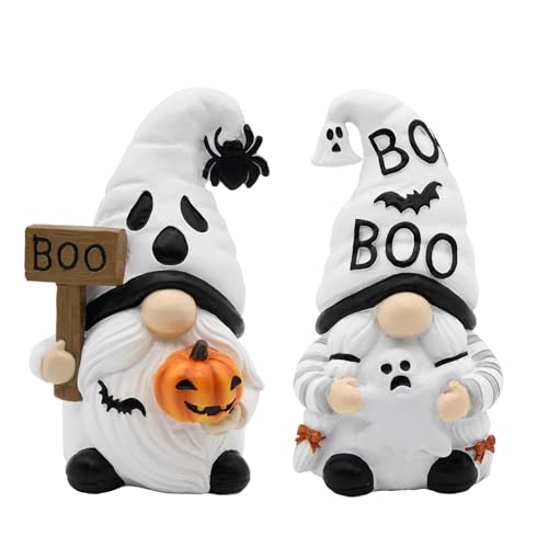 Halloween Ghost Gnome Decor - Cute Resin Figurines for Home & Garden