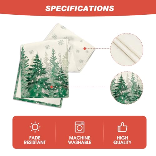 Forest Hello Winter Table Runner - Green 13x72 Inch Home Decor