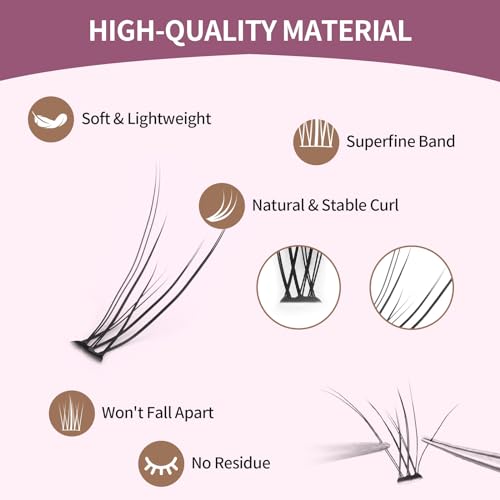 4 Types Eyelash Clusters Pack - 220 Pcs Natural Fairy & Manga Styles 6-11mm DIY Eyelash Extensions