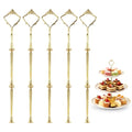 Happy Will Gold 3-Tier Cake Stand Hardware Kit with Crown Handle - Fruit & Dessert Plate Fittings