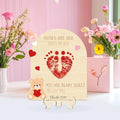 Baby's First Valentine's Day Footprint Art Card - Bear Keepsake Sign