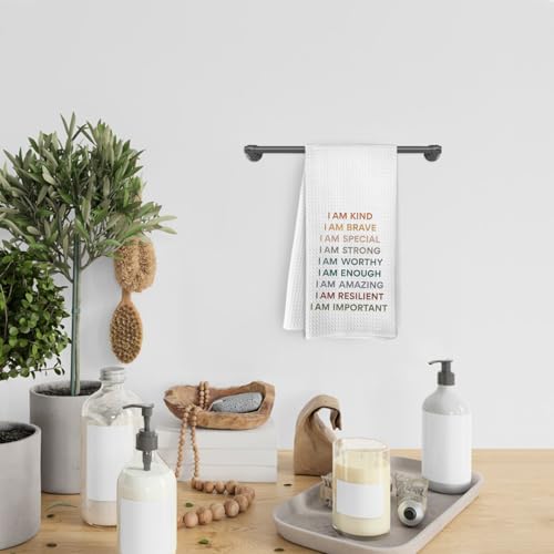 Kids Hand Towels I Am Kind Rainbow Bathroom Decor - 16x24 Inch