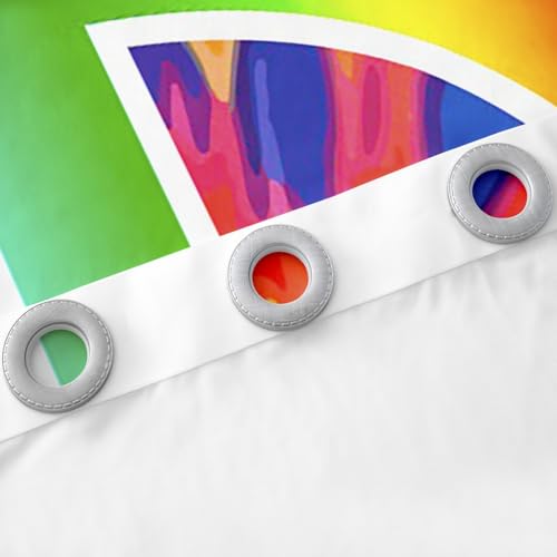 Multi 28x52 Inch Velvet Blackout Curtains Set of 2 - Rainbow Peace Sign Tie Dye Design