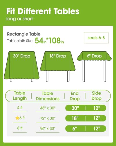 Disposable Plastic Tablecloth 54x108 Inch - Halloween Party Decor, Black, 10 Pack