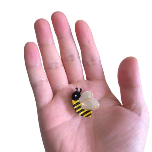 Bee Hair Clips - Small Acetate Claw Clips for Women, Pack of 2 - Bee Variation