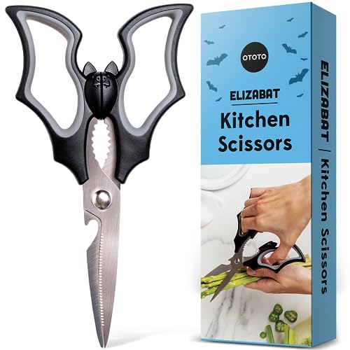 Elizabat Bat Kitchen Scissors - Halloween Gothic Shears, Bat-Shaped Kitchen Utensils, Cute Halloween Gift