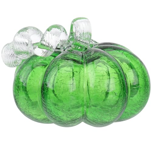 Hand-Blown Glass Pumpkin Figurine for Fall Thanksgiving Halloween Decor