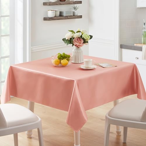 Square Satin Table Cover - Rose Gold, 52 x 52 Inches, Party Decor