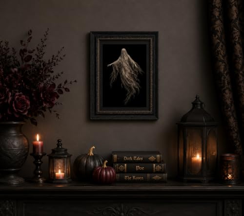 Halloween Ghost Canvas Wall Art - Tattered Lace Wraith Ghost, 10"x8"