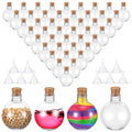 Plastic Potion Bottles with Cork Stoppers - 48 Pcs, Wood Color Variation
