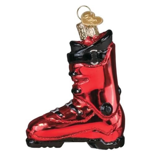 Glass Ski Boot Christmas Ornament - Handcrafted Holiday Tree Decoration