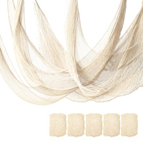 Beige Halloween Gauze Cloth Fabric - Creepy Decor Tapestry - 5 Pack