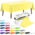 Light Yellow Plastic Table Cover Roll 54 Inch x 1200 Inch Disposable for Parties