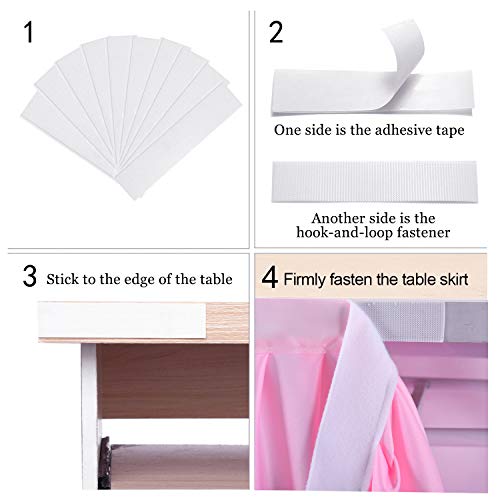 Pink 17ft Ruffle Table Skirt for Rectangular Tables Wedding Party Banquets - Pink / 203" x 30"