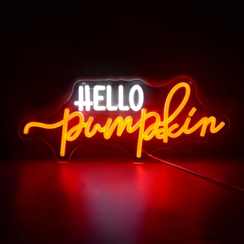 Hello Pumpkin Neon Light Sign Fall LED Wall Decor with Orange Glow - Variation of THIS listing