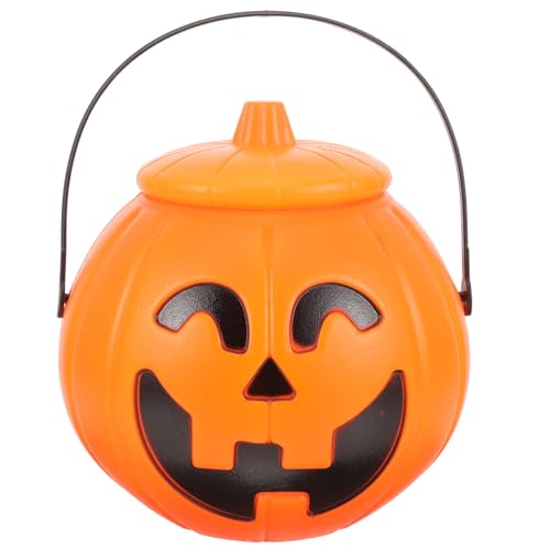 Halloween Pumpkin Candy Bucket with Handle - Trick or Treat Lantern for Party Decor
