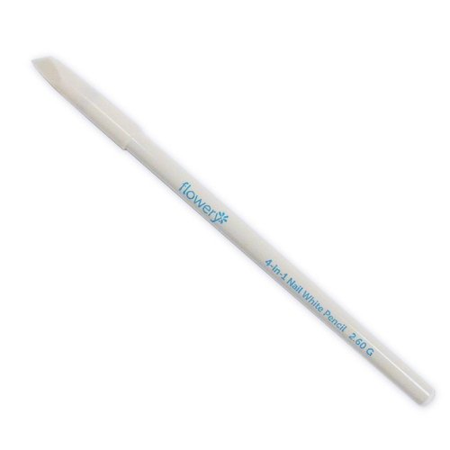 Flowery 4-in-1 White Nail Pencil - Under Nail Whitener & Cuticle Pusher for a Natural French Manicure