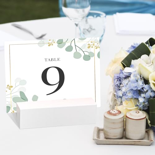 White Wooden Place Card Holders - 24 Pack, 3x1.6x0.8 Inches, Elegant Table Decor