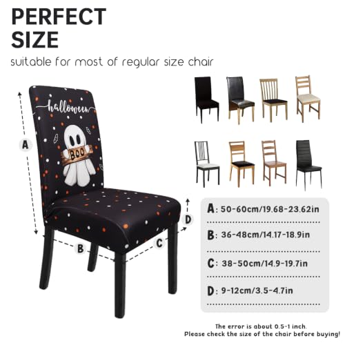 Halloween Chair Covers Set of 4 Black Cat Ghost Pumpkin - One Size