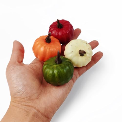 Mini Artificial Pumpkins for Fall Decor - 20PCS Autumn Harvest Decor, Halloween & Thanksgiving Table Centerpieces