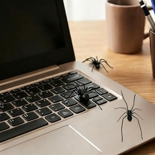 6 Pack Realistic 3D Spider Magnets for Fridge Car Garage Halloween Decor