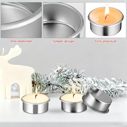 20pcs Metal Tea Light Candle Cups for DIY Candle Making & Holiday Decor