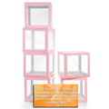 Pink Transparent Balloon Boxes with 78 Letters and Numbers - Set of 6 for Party Decorations