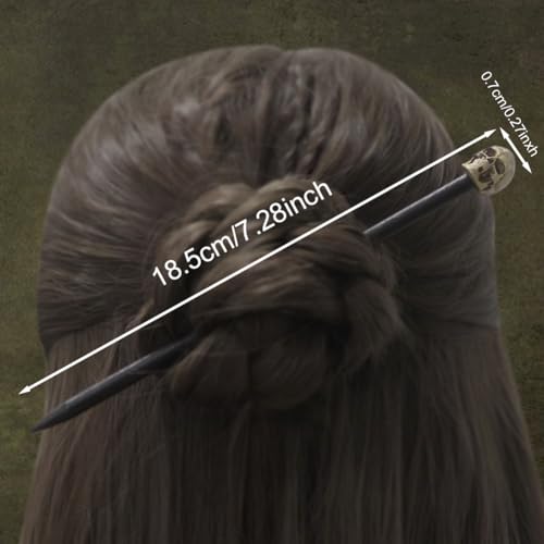 Gothic Skull Hair Sticks 2-Pack - Halloween Cosplay Bun Holders for Women