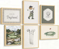 Golf Bear Nursery Wall Art Set - Vintage Baby Animal Sports Prints, 12x16in, Unframed - Variation: Golf Bear Poster 16L"x12W"