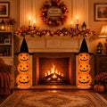 Halloween Collapsible Pumpkin Lantern Set with LED Hat - Outdoor Yard & Porch Decor
