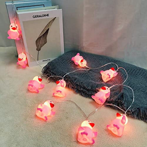 Penguin String Lights 1.65m/10 LEDs Pink Battery-Operated Night Light