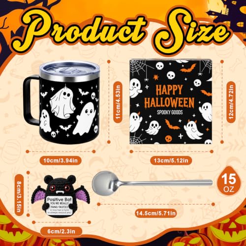 Halloween Ghost Mug - 15oz Stainless Steel Insulated Coffee Cup - Style 3