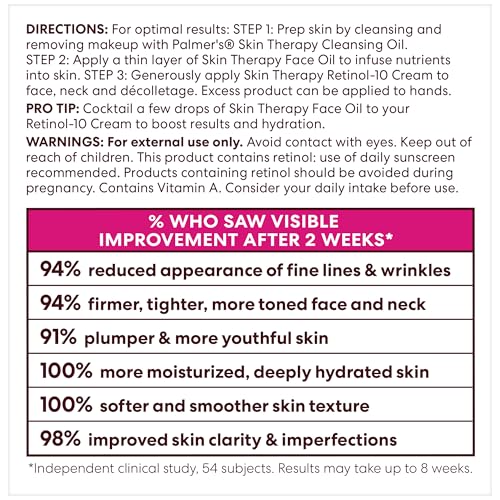 Palmer's Cocoa Butter Formula Face Cream, Skin Therapy Retinol-10 Moisturizer, 2.7 Oz, Vitamin E & Hyaluronic Acid, Helps Reduce Fine Lines & Uneven Skin Tone, 48Hr Moisture, Dermatologist Approved