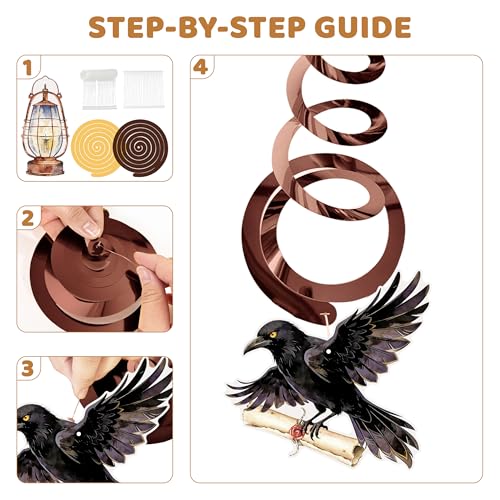 Wizard Hanging Swirl Decorations - Gold & Brown Party Decor for Magic & Halloween Events