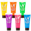 UV Body & Face Paint 10ml 6 Pack Neon Glow-in-the-Dark Makeup for Parties
