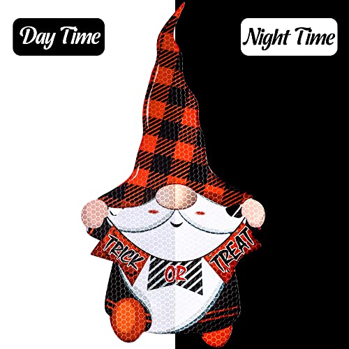 Halloween Car Refrigerator Magnets Set - Reflective Pumpkin Gnome & Trick or Treat Design - Variation of Halloween
