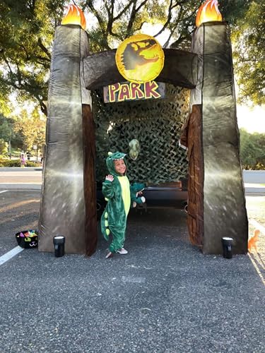 Halloween Inflatable Dinosaur Car Decoration Kit with LED Arch for Trunk & Garage