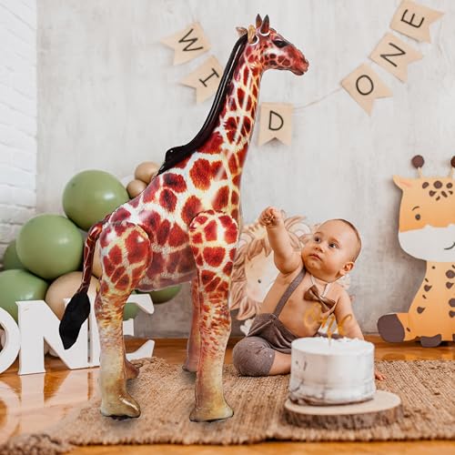 Light Yellow Huge Inflatable Giraffe Animal Balloon for Jungle Birthday Party