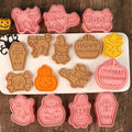 Mini Halloween Cookie Cutters & 3D Stamps Set with Pumpkin Ghost Witch Cat - Halloween-2
