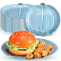 Blue Pumpkin Paper Plates - 100 Pack Fall Thanksgiving Dinnerware